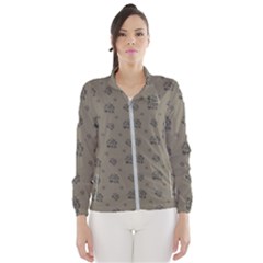 Stylized Cactus Motif Pattern Women s Windbreaker