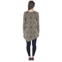 Stylized Cactus Motif Pattern Long Sleeve Tunic  View2