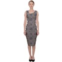 Stylized Cactus Motif Pattern Sleeveless Pencil Dress View1