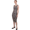 Stylized Cactus Motif Pattern Sleeveless Pencil Dress View2