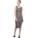 Stylized Cactus Motif Pattern Sleeveless Pencil Dress View3