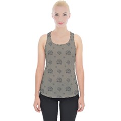 Stylized Cactus Motif Pattern Piece Up Tank Top