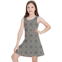 Stylized Cactus Motif Pattern Kids  Lightweight Sleeveless Dress