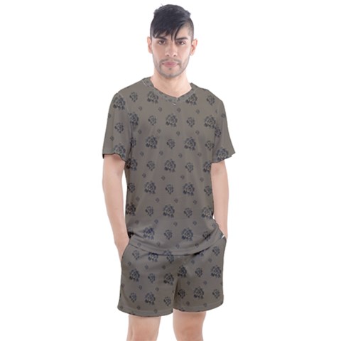 Stylized Cactus Motif Pattern Men s Mesh Tee And Shorts Set by dflcprintsclothing