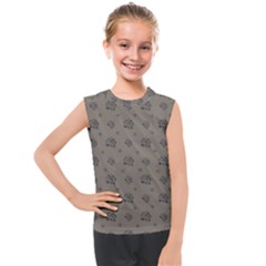 Stylized Cactus Motif Pattern Kids  Mesh Tank Top by dflcprintsclothing