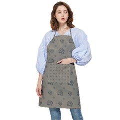 Stylized Cactus Motif Pattern Pocket Apron by dflcprintsclothing