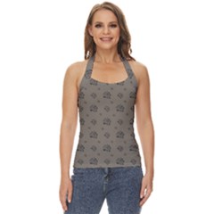 Stylized Cactus Motif Pattern Basic Halter Top by dflcprintsclothing