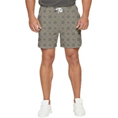 Stylized Cactus Motif Pattern Men s Runner Shorts