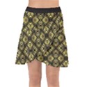 Tiled mozaic pattern, gold and black color symetric design Wrap Front Skirt View1