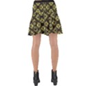 Tiled mozaic pattern, gold and black color symetric design Wrap Front Skirt View2