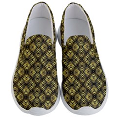 Tiled Mozaic Pattern, Gold And Black Color Symetric Design Men s Lightweight Slip Ons by Casemiro