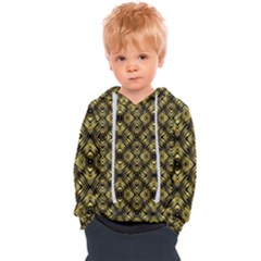 Tiled Mozaic Pattern, Gold And Black Color Symetric Design Kids  Overhead Hoodie by Casemiro