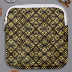 Tiled Mozaic Pattern, Gold And Black Color Symetric Design Mini Square Pouch by Casemiro