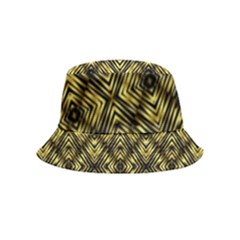 Tiled Mozaic Pattern, Gold And Black Color Symetric Design Bucket Hat (kids) by Casemiro