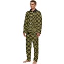 Tiled mozaic pattern, gold and black color symetric design Men s Long Sleeve Velvet Pocket Pajamas Set View3