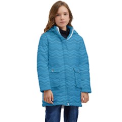 Sea Waves Kid s Hooded Longline Puffer Jacket by Sparkle