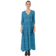 Sea Waves Button Up Boho Maxi Dress by Sparkle