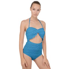 Sea Waves Scallop Top Cut Out Swimsuit by Sparkle