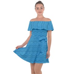 Sea Waves Off Shoulder Velour Dress by Sparkle