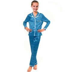 Sea Waves Kid s Satin Long Sleeve Pajamas Set