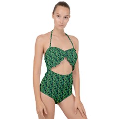 Color Spots Scallop Top Cut Out Swimsuit by Sparkle