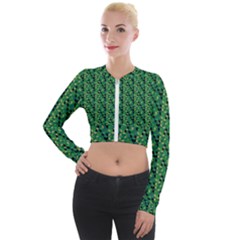 Color Spots Long Sleeve Cropped Velvet Jacket by Sparkle