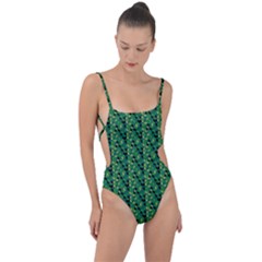 Color Spots Tie Strap One Piece Swimsuit by Sparkle