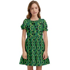 Color Spots Kids  Puff Sleeved Dress