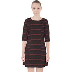 Digital Lines Quarter Sleeve Pocket Dress by Sparkle