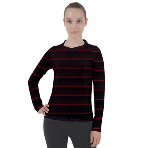 Digital Lines Women s Pique Long Sleeve Tee by Sparkle