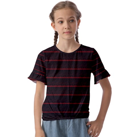 Digital Lines Kids  Cuff Sleeve Scrunch Bottom Tee by Sparkle