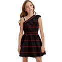 Digital Lines Kids  One Shoulder Party Dress View1