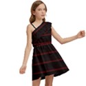 Digital Lines Kids  One Shoulder Party Dress View2