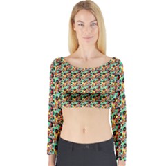 Color Spots Long Sleeve Crop Top by Sparkle