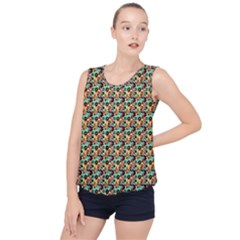 Color Spots Bubble Hem Chiffon Tank Top by Sparkle