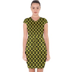 Glow Pattern Capsleeve Drawstring Dress  by Sparkle