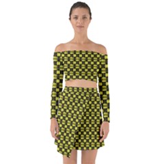 Glow Pattern Off Shoulder Top With Skirt Set by Sparkle