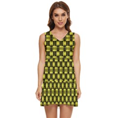 Glow Pattern Tiered Sleeveless Mini Dress by Sparkle