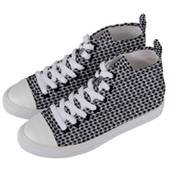 Diamond Pattern Women s Mid-top Canvas Sneakers