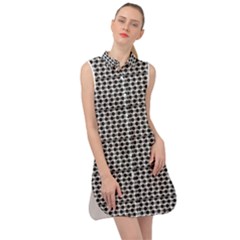 Diamond Pattern Sleeveless Shirt Dress by Sparkle