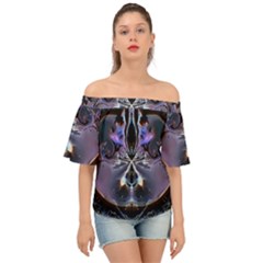 The High Priestess Card Off Shoulder Short Sleeve Top by MRNStudios