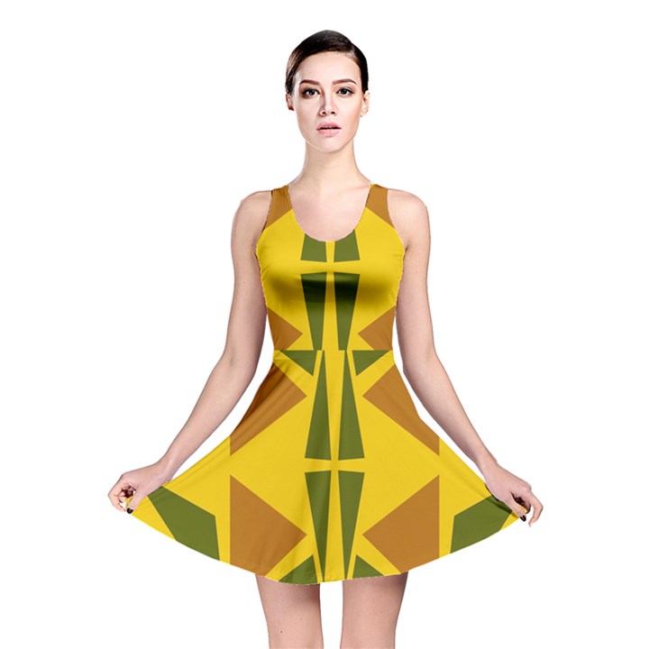  Abstract geometric design   geometric fantasy  Terrazzo  Reversible Skater Dress