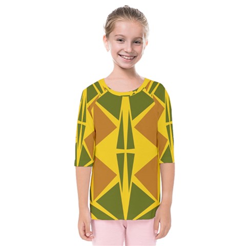  Abstract Geometric Design   Geometric Fantasy  Terrazzo  Kids  Quarter Sleeve Raglan Tee by Eskimos