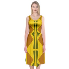  Abstract Geometric Design   Geometric Fantasy  Terrazzo  Midi Sleeveless Dress by Eskimos