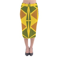  Abstract Geometric Design   Geometric Fantasy  Terrazzo  Velvet Midi Pencil Skirt