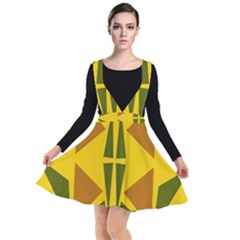  Abstract Geometric Design   Geometric Fantasy  Terrazzo  Plunge Pinafore Dress by Eskimos