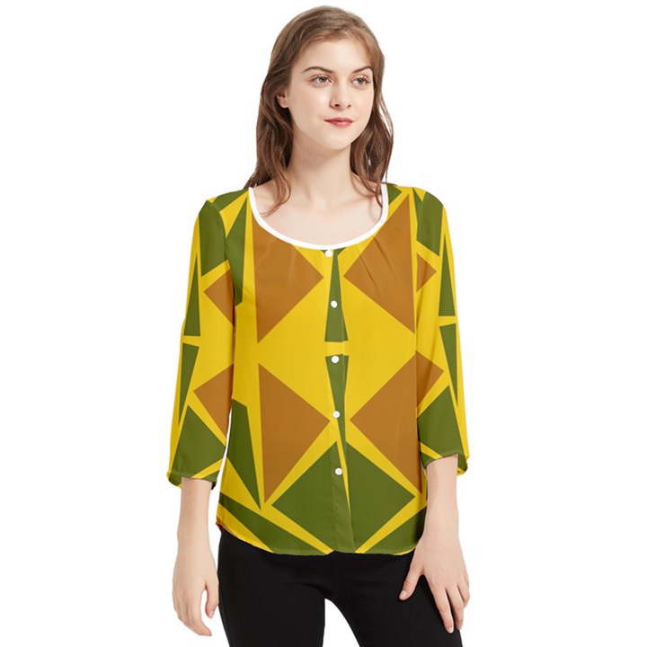  Abstract geometric design   geometric fantasy  Terrazzo  Chiffon Quarter Sleeve Blouse