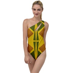  Abstract Geometric Design   Geometric Fantasy  Terrazzo  To One Side Swimsuit by Eskimos