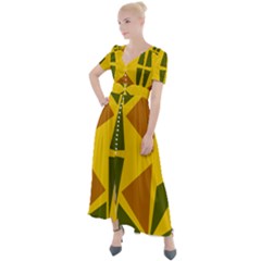  Abstract Geometric Design   Geometric Fantasy  Terrazzo  Button Up Short Sleeve Maxi Dress by Eskimos