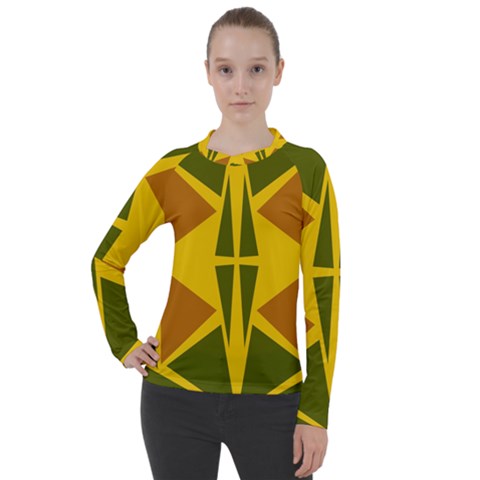  Abstract Geometric Design   Geometric Fantasy  Terrazzo  Women s Pique Long Sleeve Tee by Eskimos